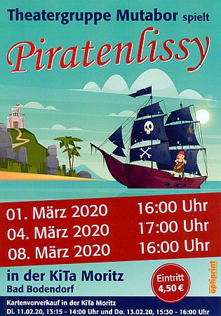 Die Theatergruppe MUTABOR führt das Stück Piratenlissy auf